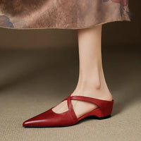 Camila | Mules eleganti e alla moda in pelle con cinturini incrociati