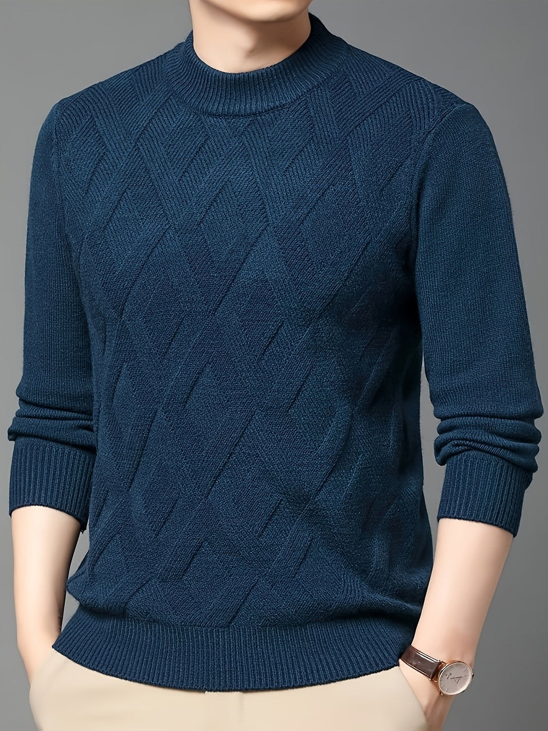Elysian | Textured Mock-Neck Sweater for Effortless Style