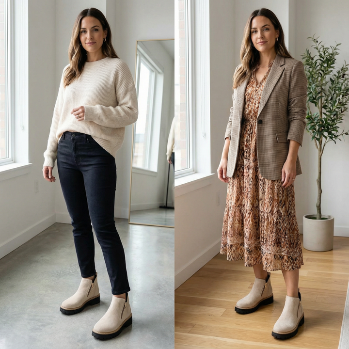 Stepara | Chelsea Boots – Soft Suede Side-Zip Design for Women