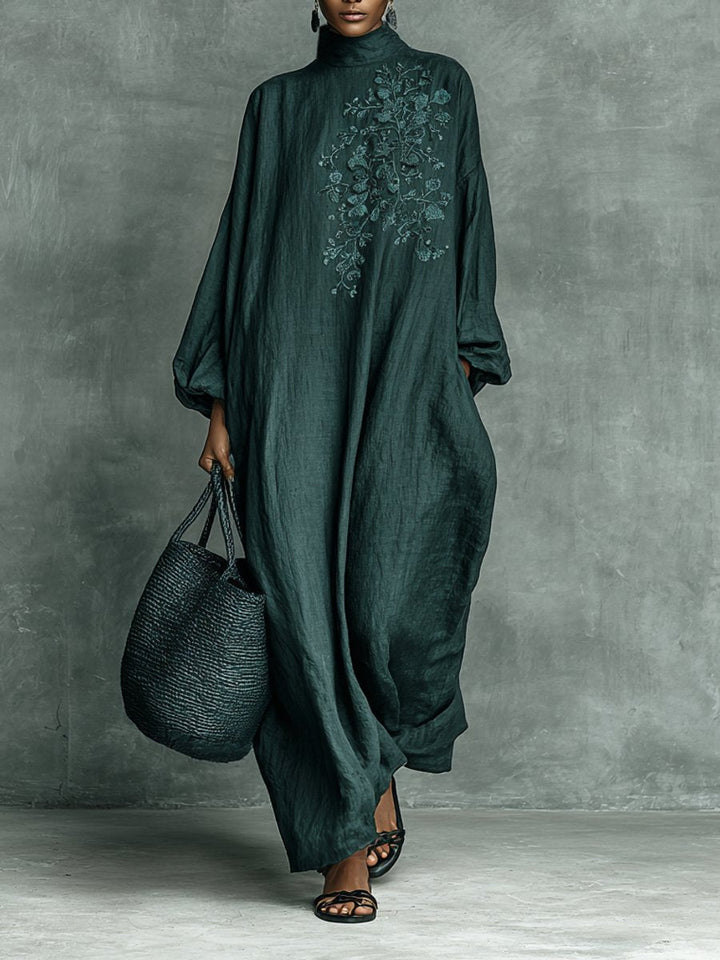 Julia | Robe longue brodée et gracieuse à manches longues