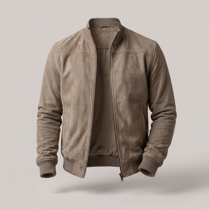 Maverick | Suede Bomber Jacket – Sophisticated Style for Men