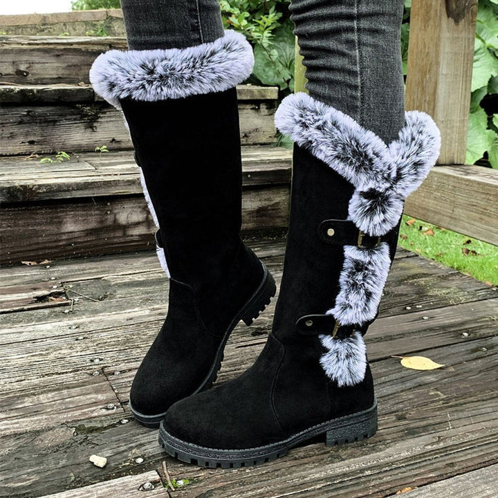 Chloe | Bottes chaudes et tendance bordées de fourrure, hauteur genou
