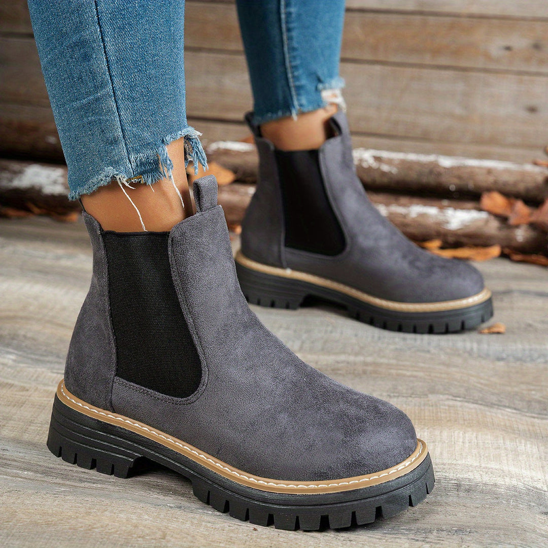 Nora | Bottines Chelsea modernes à plateforme et semelle épaisse