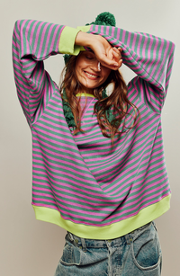 Sophia | Playful And Cozy Oversized Striped Sweater