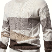 Nolan | Refined Cable Knit Colour-Block Sweater