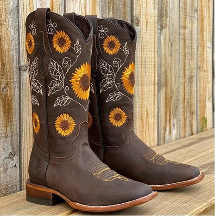 Rosalie | Stivali da cowboy eleganti e vivaci con motivo floreale