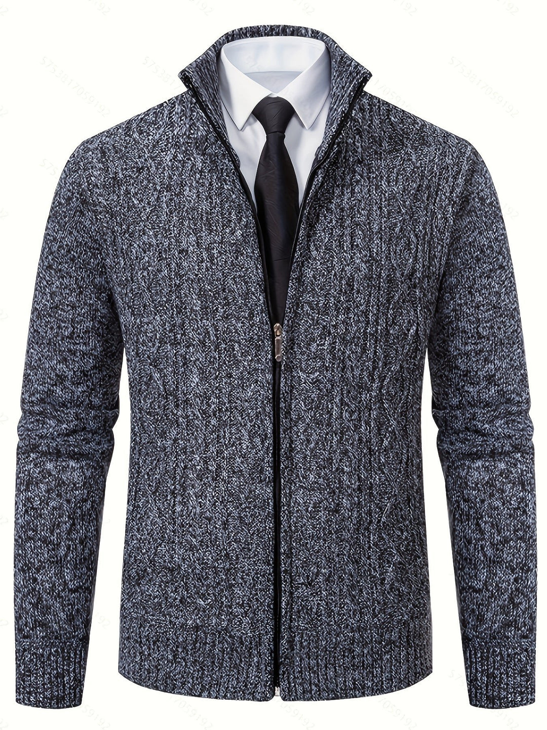 Walter | Full-Zip Cardigan – Textured Design for Men