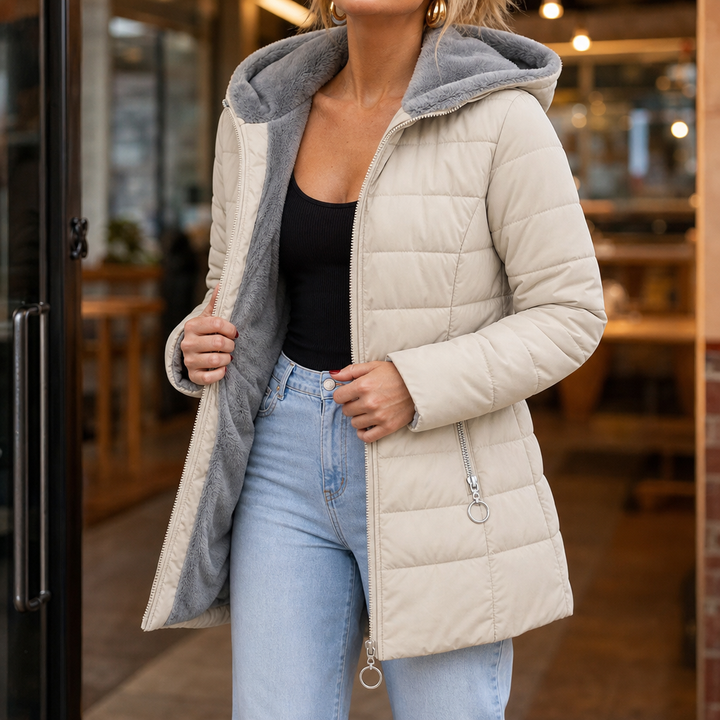 Cozelle | Quilted Hooded Insulated Puffer Coat