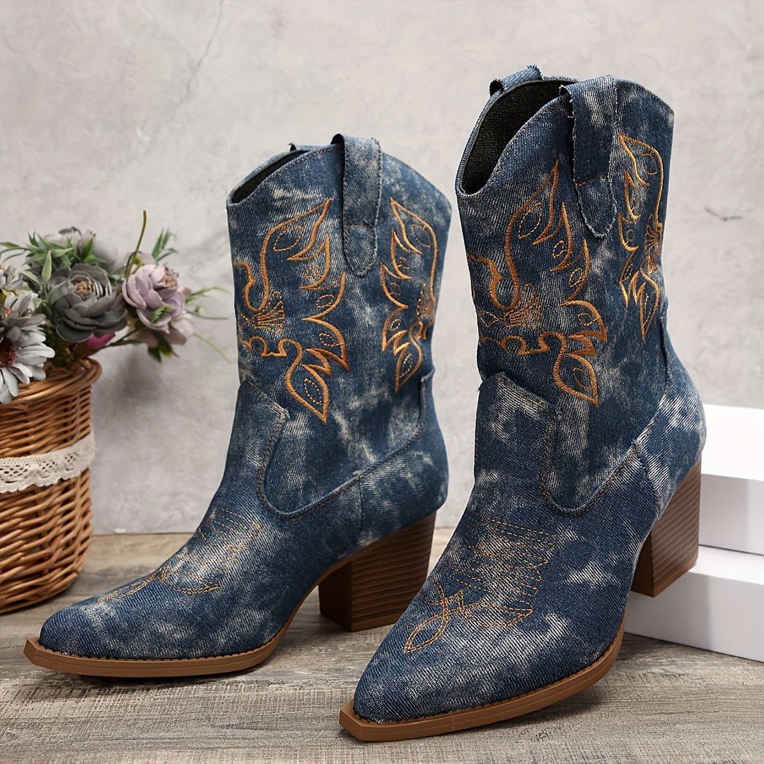Katharina | Bottes de cowboy élégantes et intemporelles à tige large