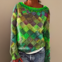 Elodie | Comfortable and Modern Diamond Pattern Knitted Sweater