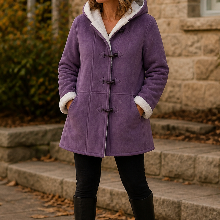 Plushbelle | Faux Shearling Hooded Winter Coat – Warm and Stylish