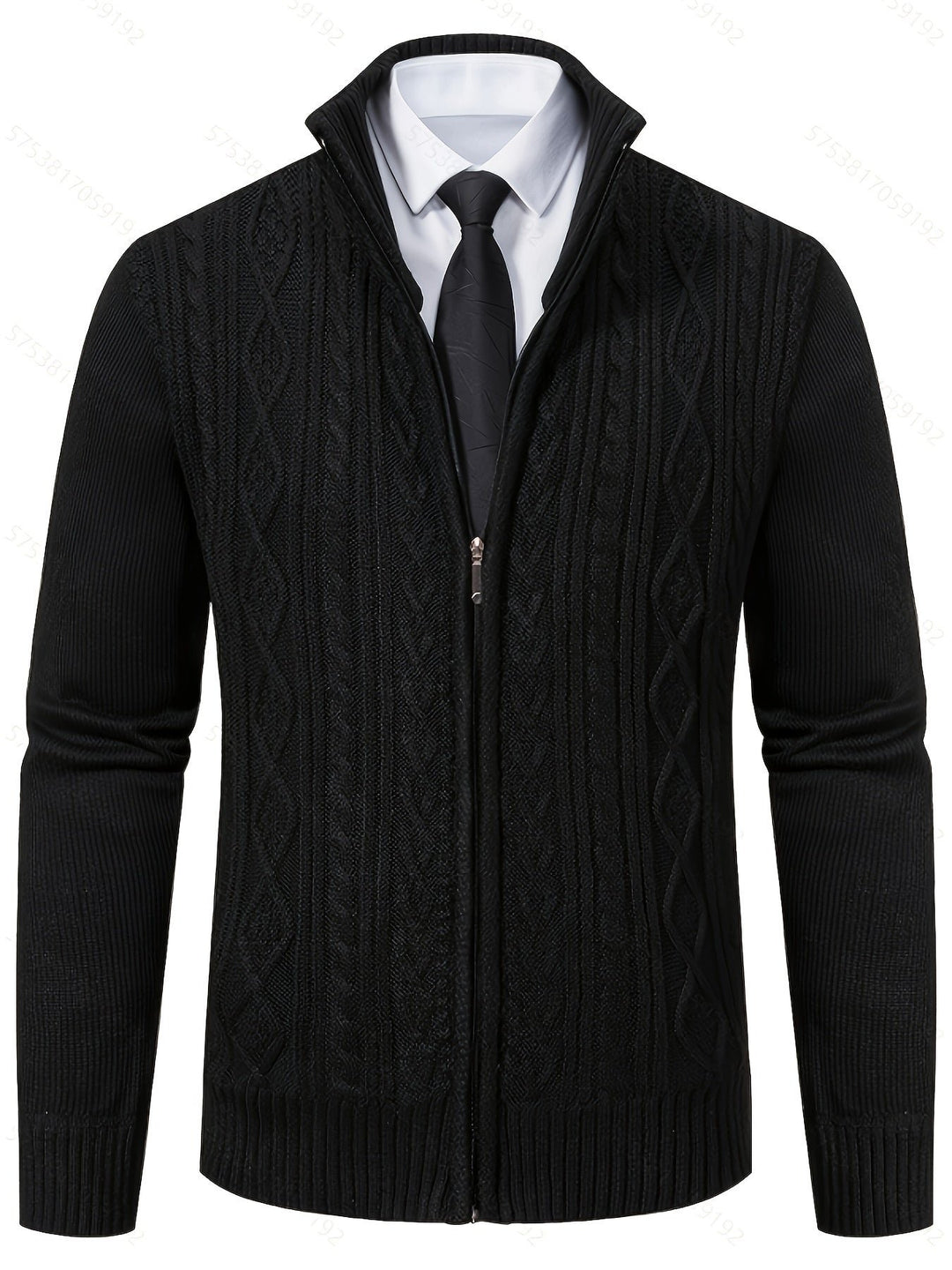 Walter | Full-Zip Cardigan – Textured Design for Men