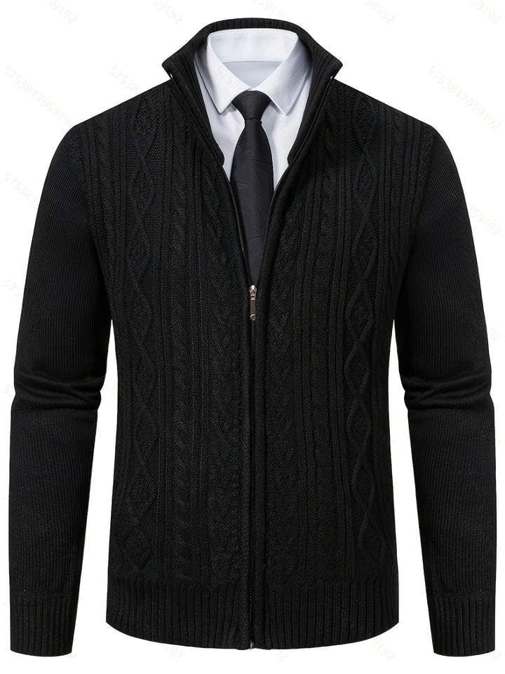 Walter | Full-Zip Cardigan – Textured Design for Men