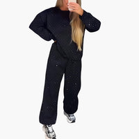 Sandra | Diamond-Print Two-Piece Lounge Set with Long Sleeves