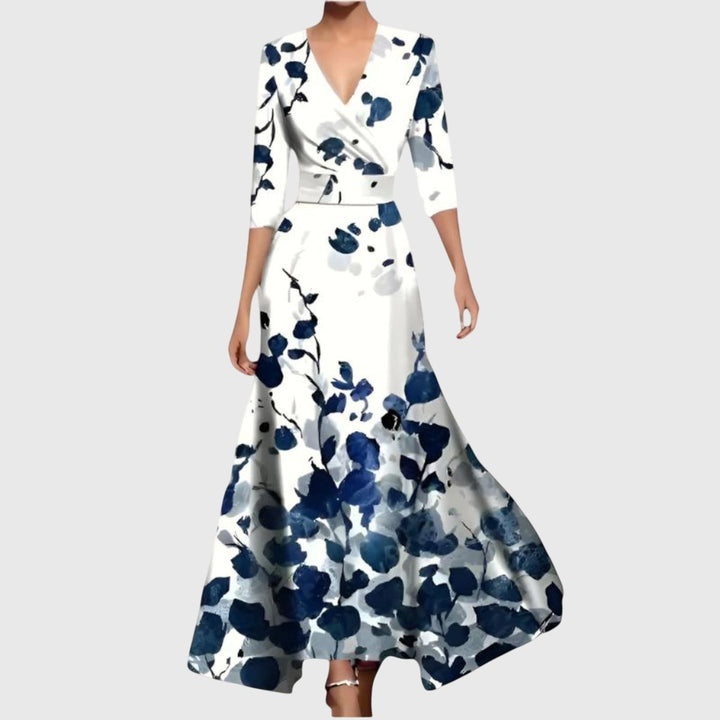 Mira | Robe longue fleurie audacieuse et féminine à manches longues