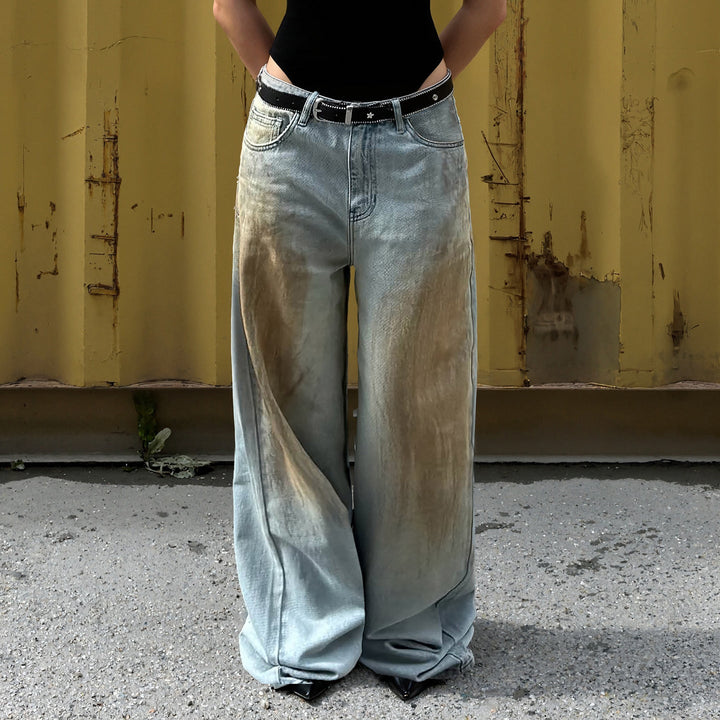 Clara | Klassische Vintage-Jeans mit weitem Bein und Waschung