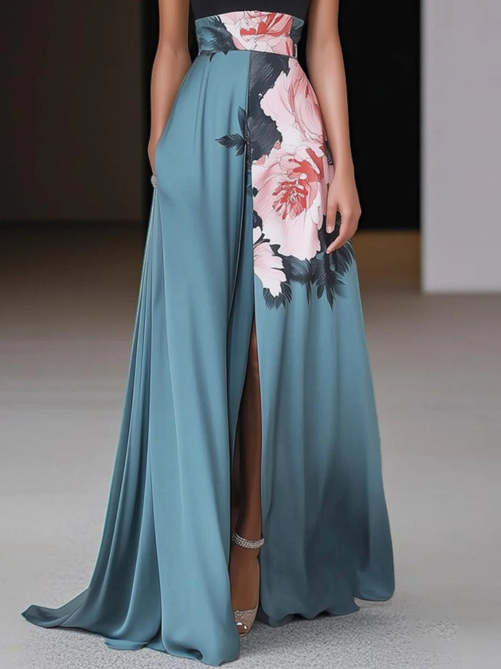Janelle | A-Line Maxi Dress – Elegant Floral Design for Guests