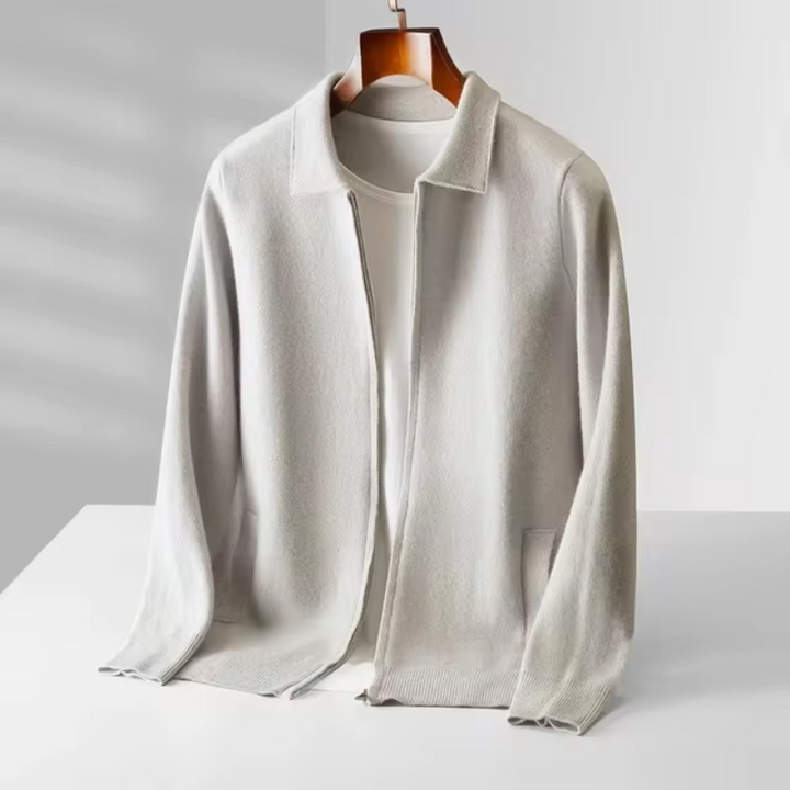 Ethan | Anspruchsvoller und stilvoller Strick-Cardigan mit durchgehendem Reißverschluss