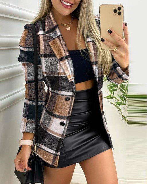 Laura | Blazer chic et élégant à motif quadrillé