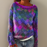 Nora | Relaxed and Stylish Diamond Knitted Sweater
