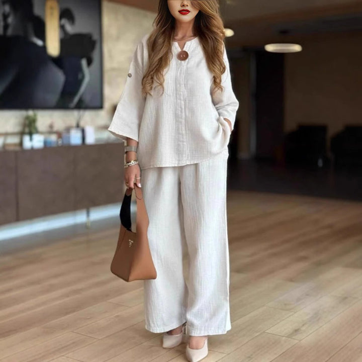 Julia | Completo due pezzi con tunica elegante e pantaloni a gamba larga