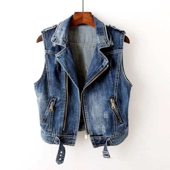 James | Gilet in denim vintage e alla moda effetto vissuto