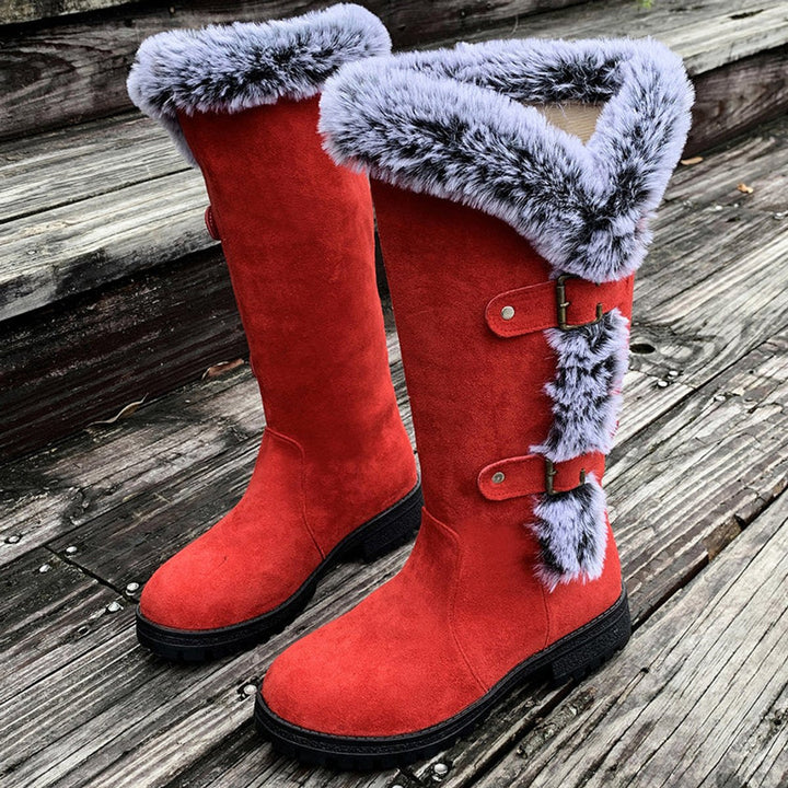 Chloe | Bottes chaudes et tendance bordées de fourrure, hauteur genou