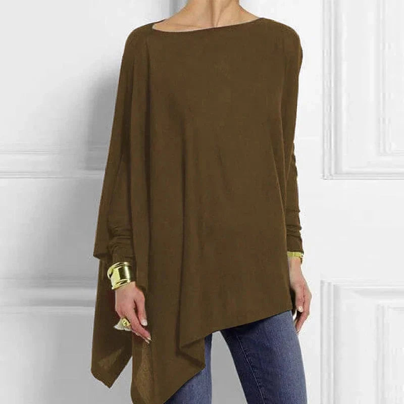 Maya | Top tunica in maglia asimmetrico, caldo ed elegante