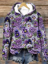 Elowen | Feminine And Cozy Floral Knit Hoodie