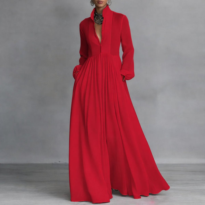 Jessika | Abito lungo elegante e versatile, fluido e in stile chemisier