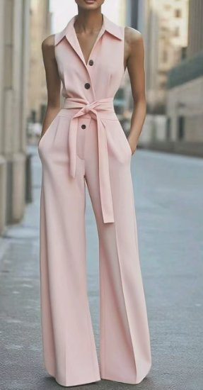 Marie | Wide-Leg Jumpsuit – Tailored Sleeveless Style for Women