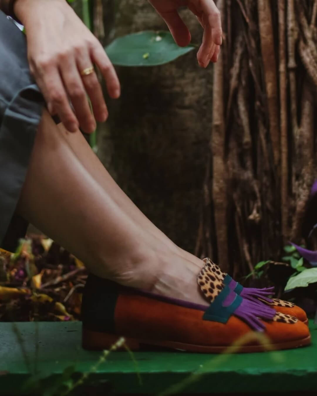 Elizabeth | Mocassins élégants à franges et imprimé animal