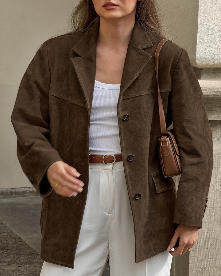 Victoria | Blazer lussuoso e morbido in camoscio