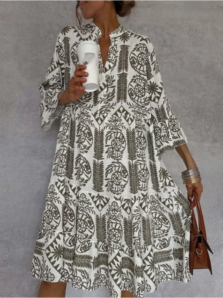Claire | Elegantes und mühelos stilvolles Tunikakleid mit Blumenprint