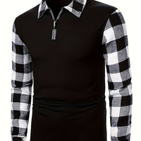 Lucas | Lumberjack Half-Zip Shirt with Checked Sleeve Detail