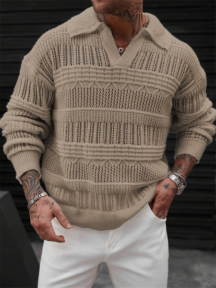 Oscar | Textured Knit Sweater for Men in Relaxed Style