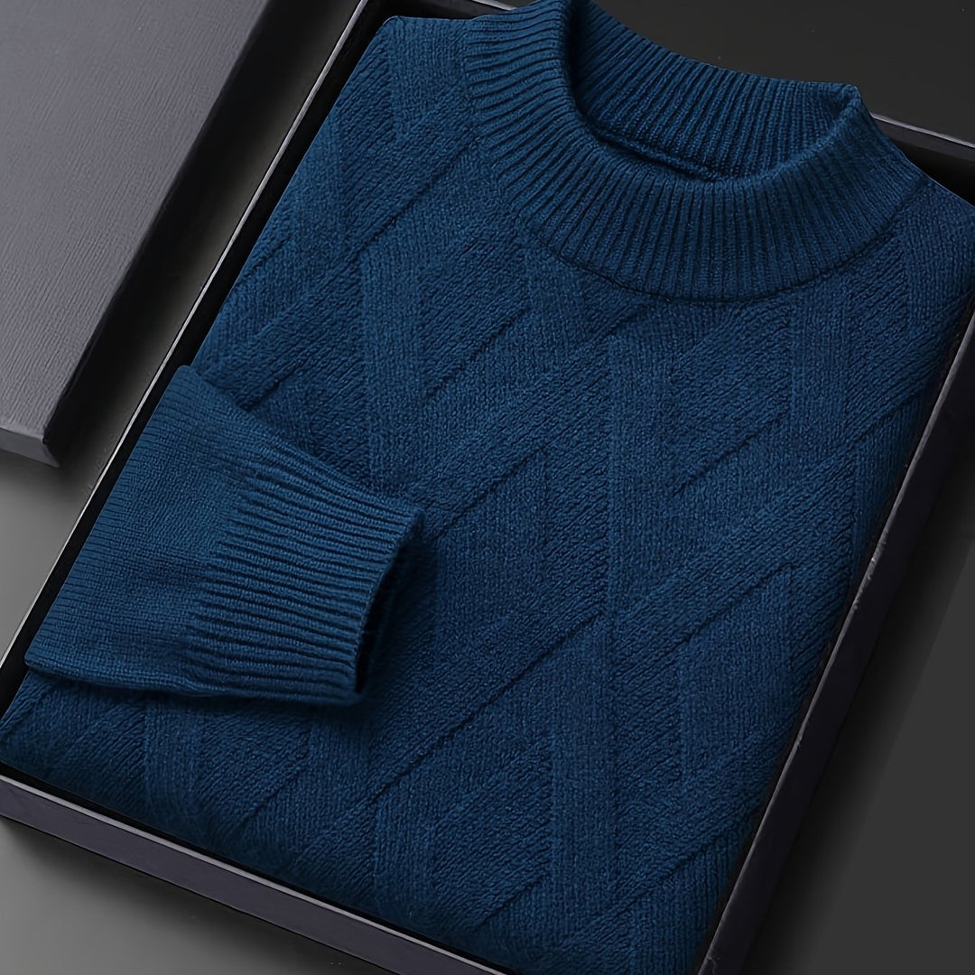 Elysian | Textured Mock-Neck Sweater for Effortless Style