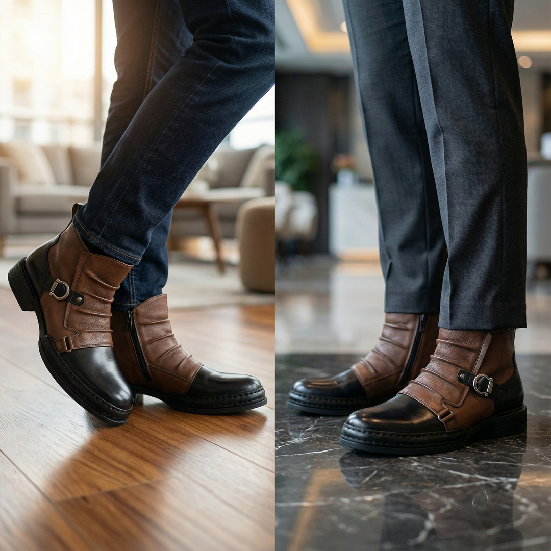 Cavalier | Two-Tone Ankle Boots for Women with Side Zipper
