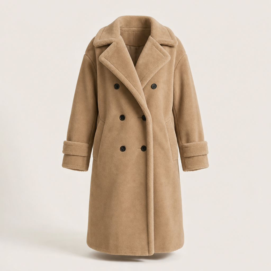Mira | Teddy Coat – Elegant Double-Breasted Style for Women