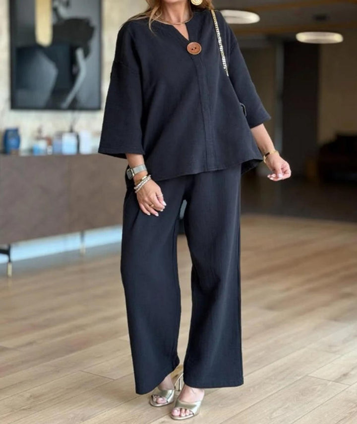 Julia | Completo due pezzi con tunica elegante e pantaloni a gamba larga