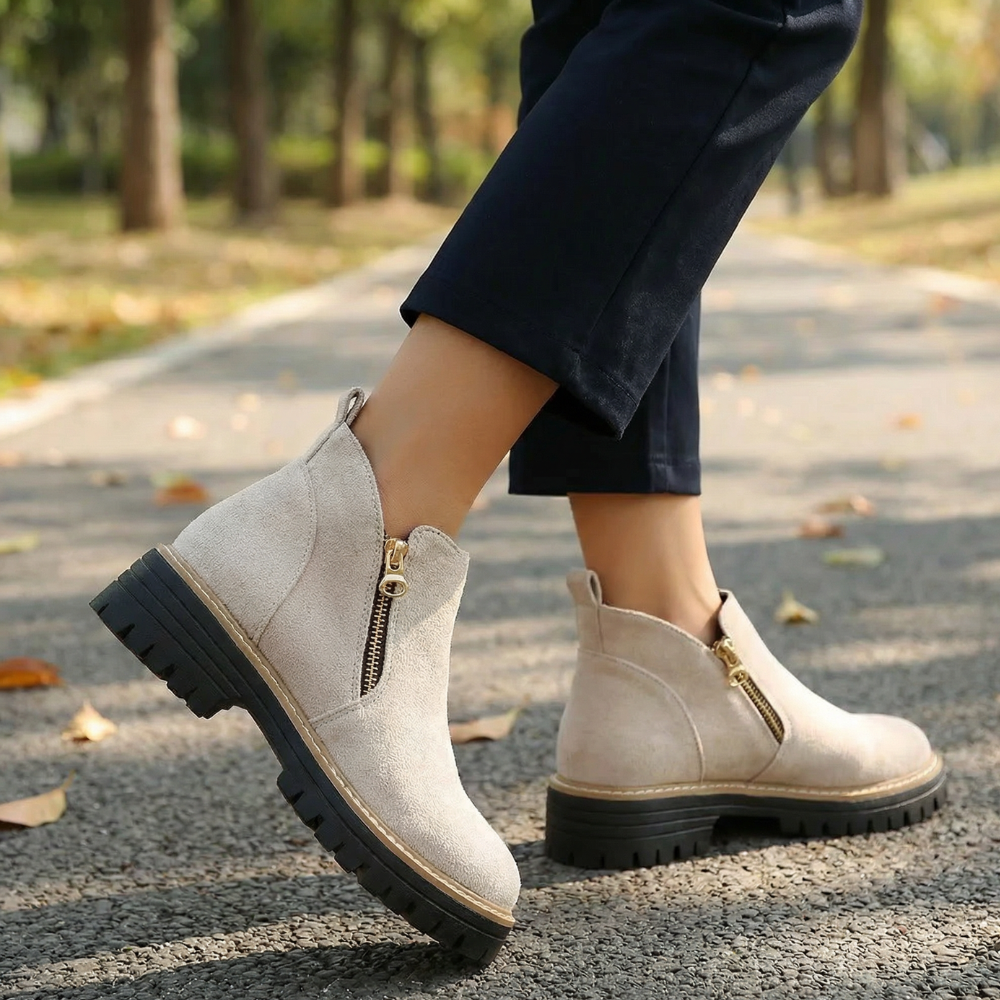 Stepara | Chelsea Boots – Soft Suede Side-Zip Design for Women