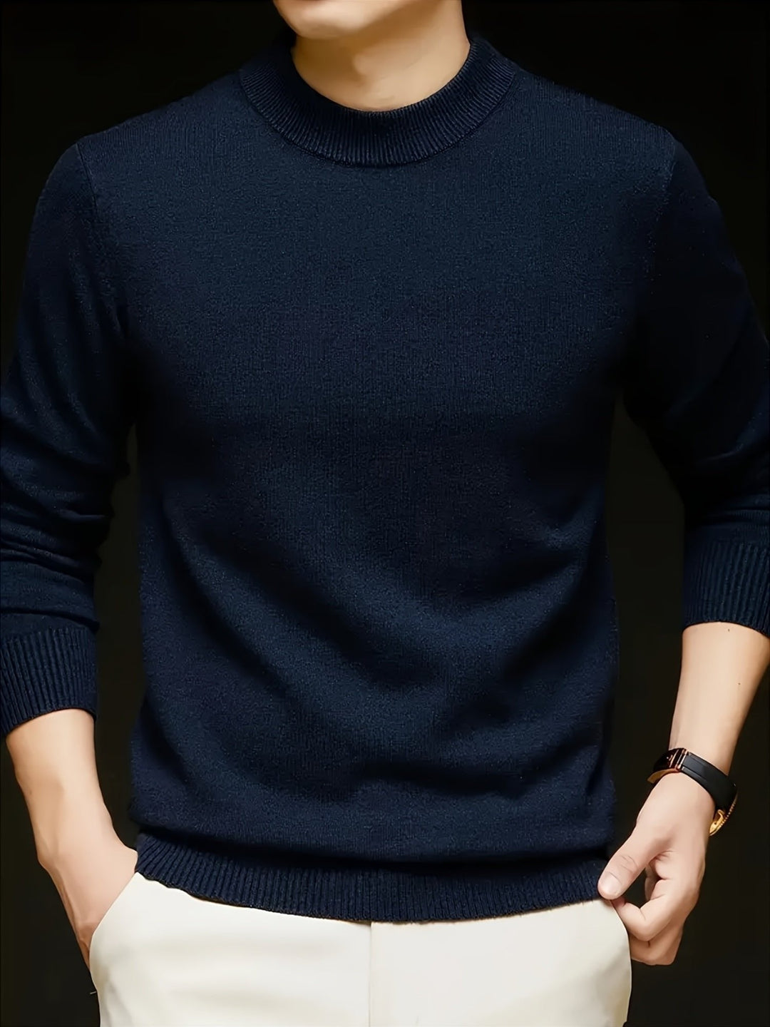 Jonah | Mock Neck Knit Sweater for Men – Comfortable Everyday Style