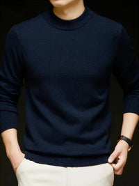 Benedict | Textured Mock-Neck Knit Sweater with a Streamlined Fit