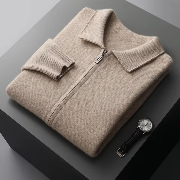 Ethan | Anspruchsvoller und stilvoller Strick-Cardigan mit durchgehendem Reißverschluss