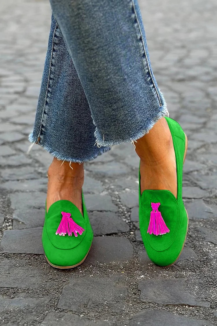 Jessika | Mocassins confortables à bout pointu et franges pour femme