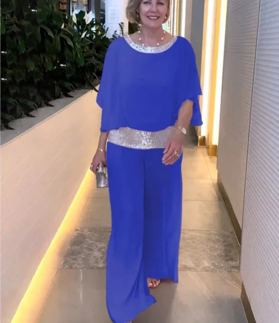 Maya | Grazioso e fluido completo a due pezzi con pantaloni a gamba larga