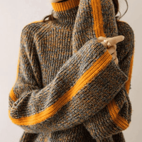 Clara | Cozy and Luxurious Patchwork Cashmere Turtleneck Sweater