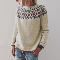 Mila | Warm And Stylish Geometric Chunky Knit Sweater