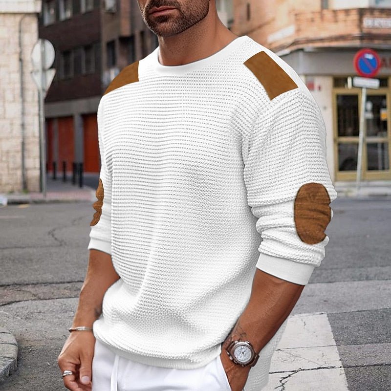 Quentin | Textured Crew Neck Sweater for Men