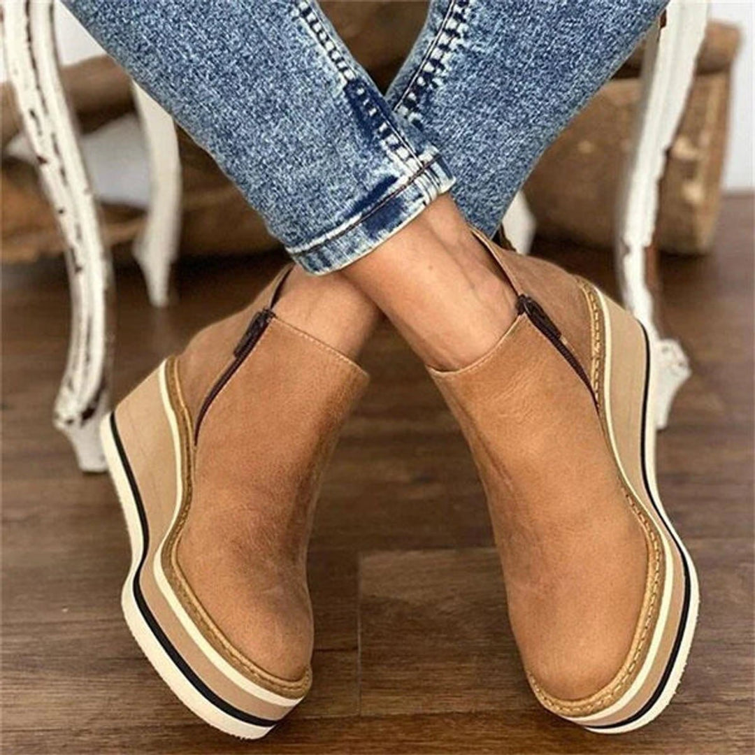 Aurora | Vintage-Inspired Platform Wedge Ankle Boots